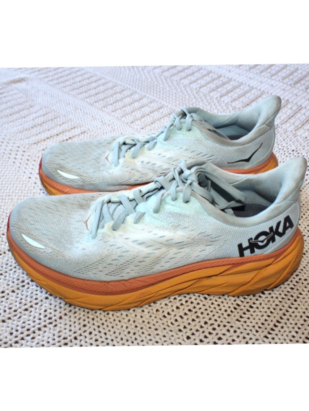 HOKA W Clifton 8 Wide Women's Running Shoes Size 9.5D 'Summer Song Ice Flow'